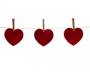 Hearts on a line